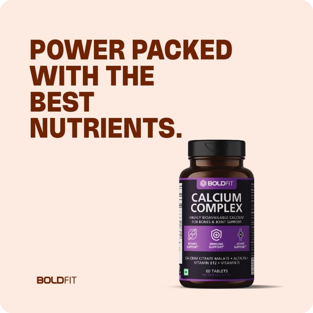 Bo.ldfit Calcium Citrate 1000mg D3 Zinc 300 Tablets 5 Pack
