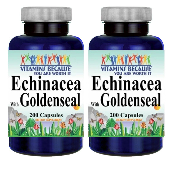 Echinacea and Goldenseal 450mg 2X200 Caps Echinacea angustifolia purpurea with