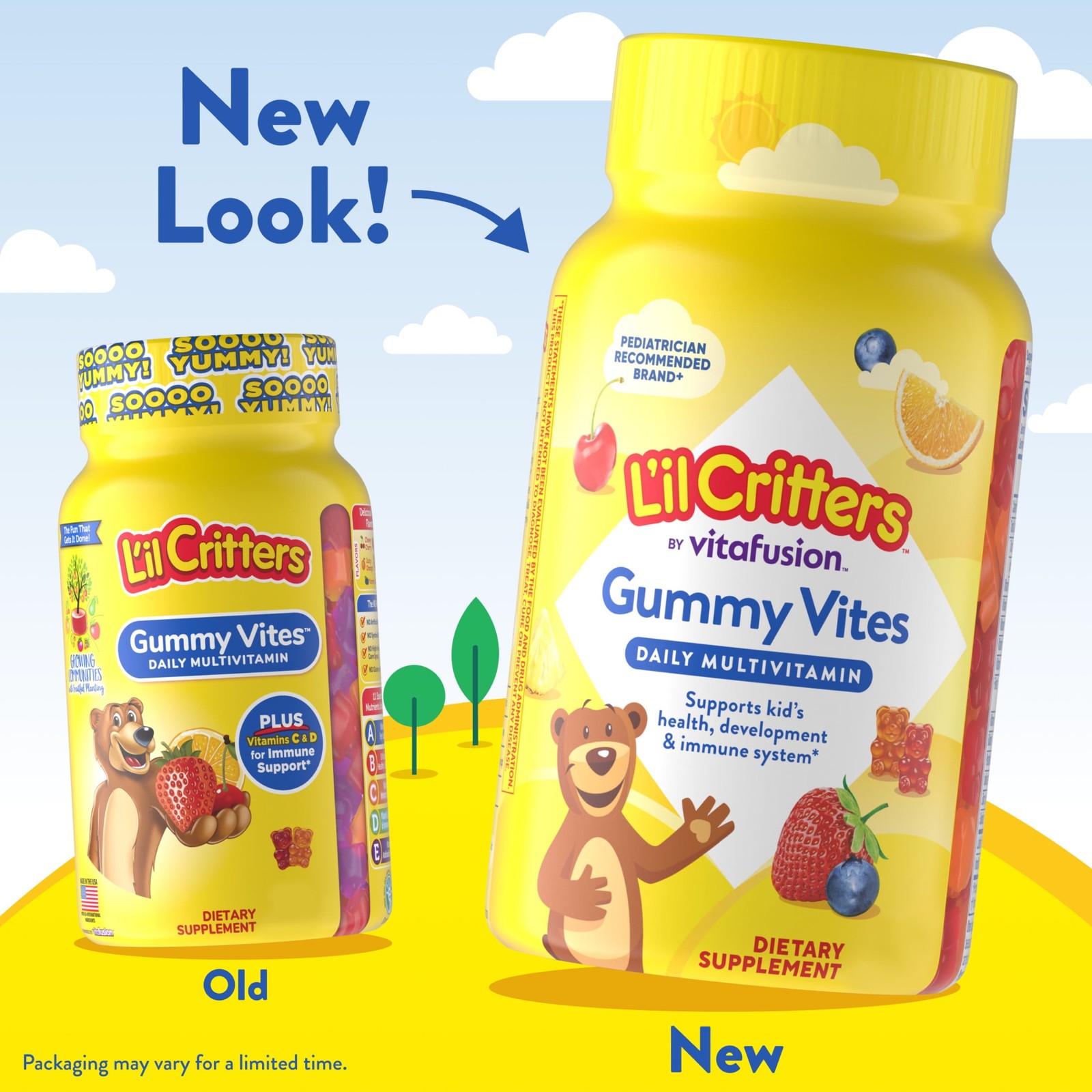 Gummy Multivitamin for Kids Children Toddlers Ages 2+ Years 70 Count Fruit