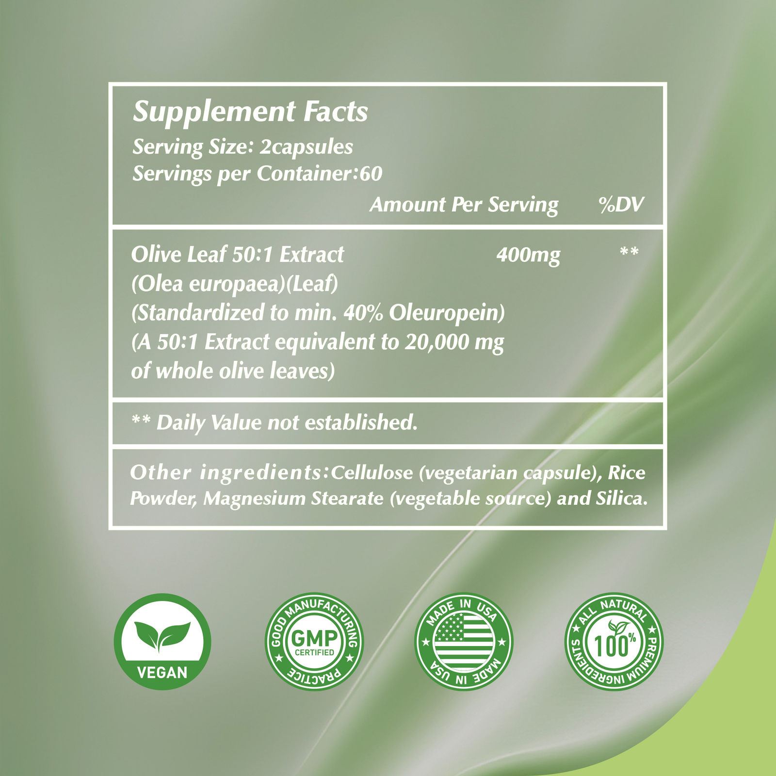Olive Leaf Extract – High Strength Antioxidant, Cardiovascular & Heart Health