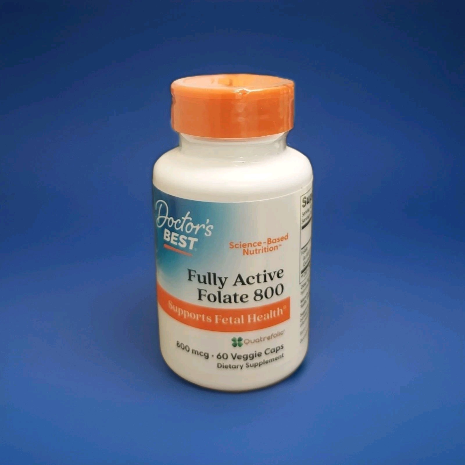 Doctor’s Best Fully Active Folate 800mcg Quatrefolic 60 Veggie Caps MTHFR Non-GM