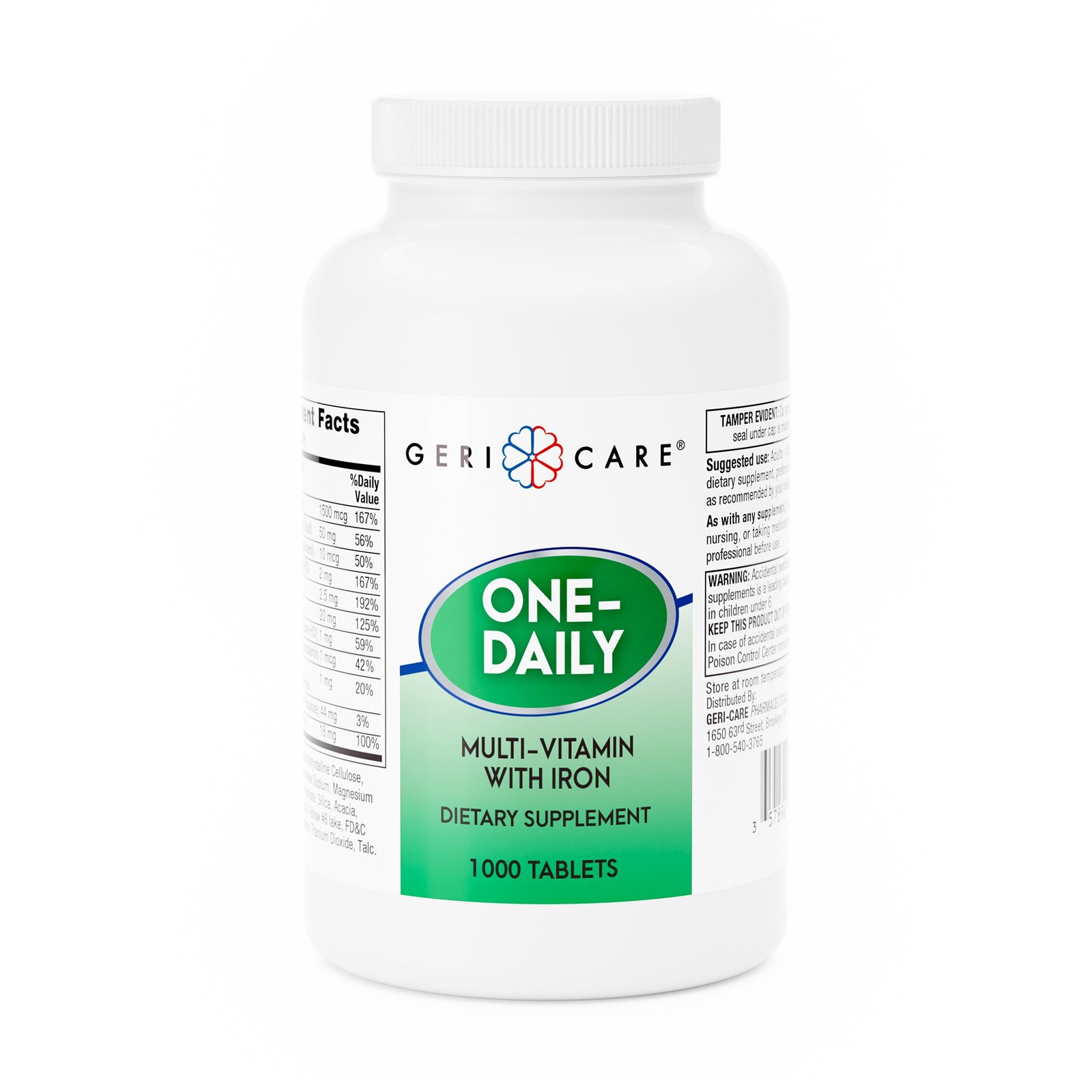 Geri-Care Multivitamin Tablet 521-10-GCP 1 Count 1000 per Bottle