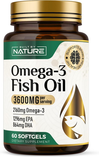 Extra Strength Omega 3 Fish Oil 3600mg EPA DHA Burpless 120 Softgels