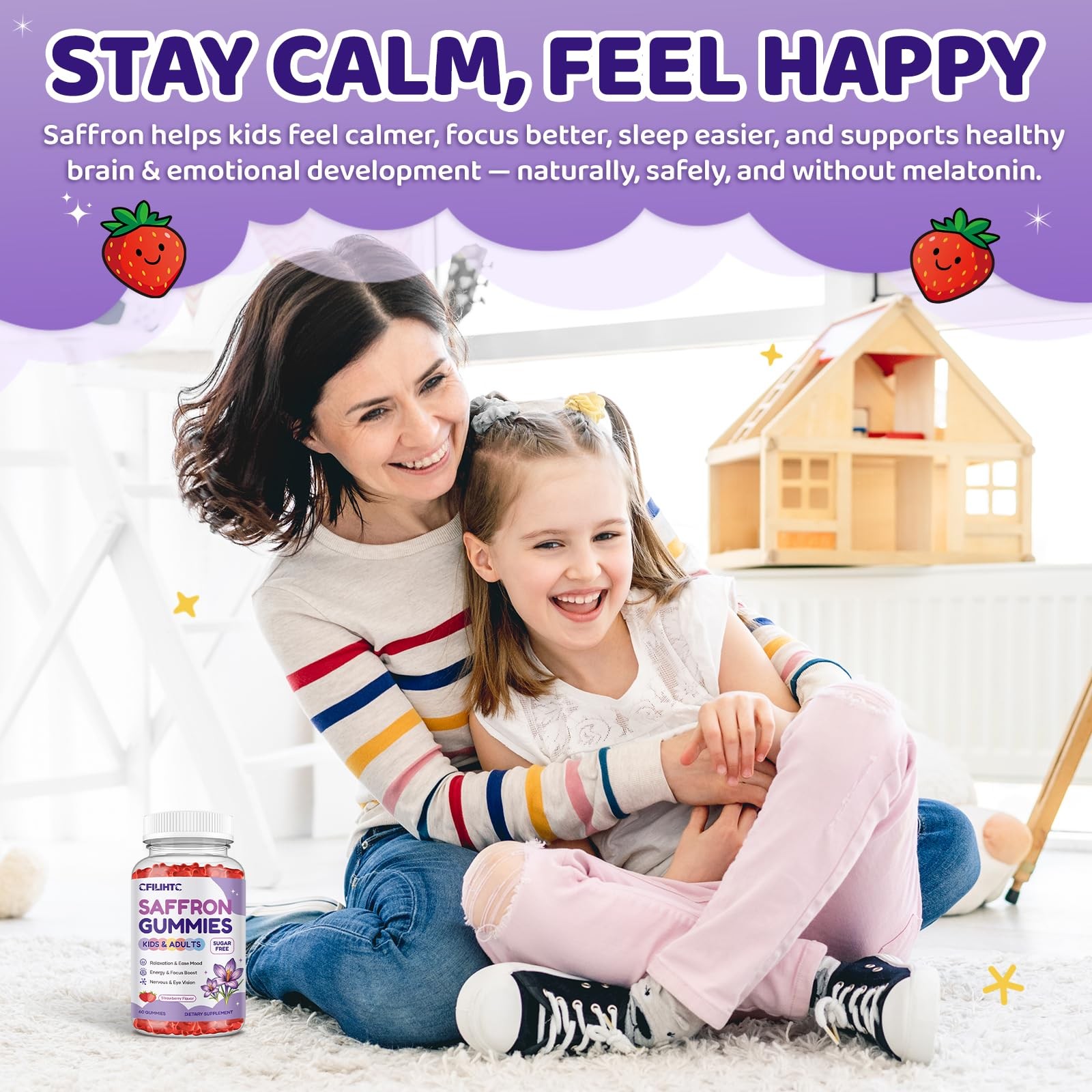 Saffron Gummies for Kids & Adults, 20-in-1 60 Count (Pack of 1)