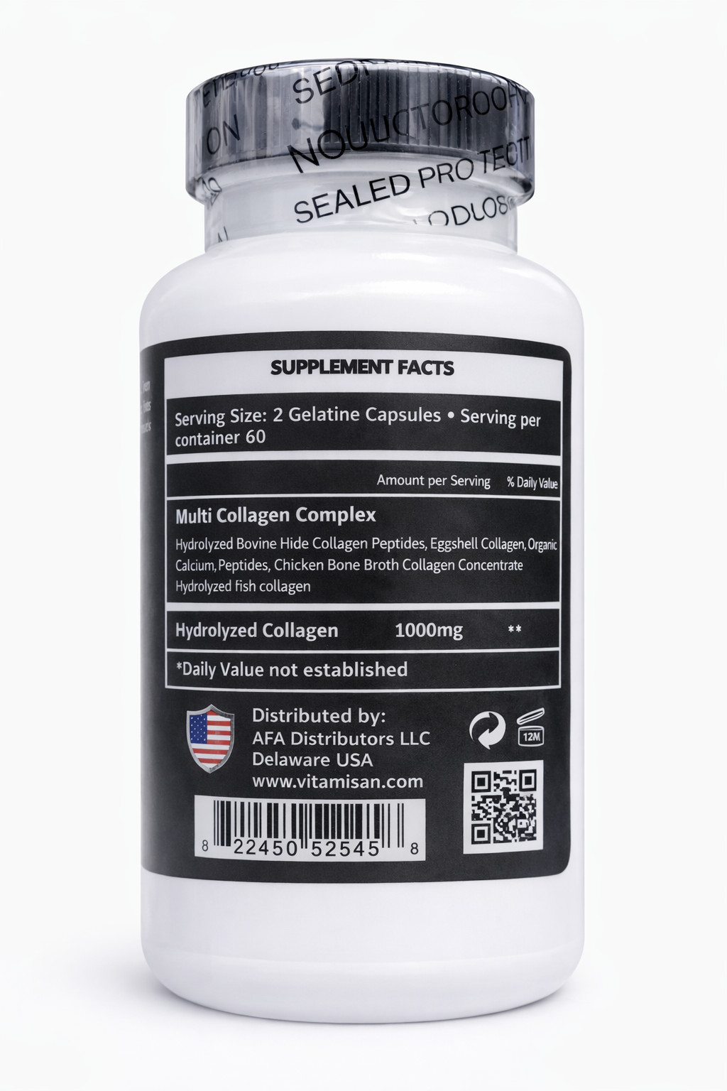 Collagen peptide Hydrolyzed 240 Capsules For Women And Men protein collagen