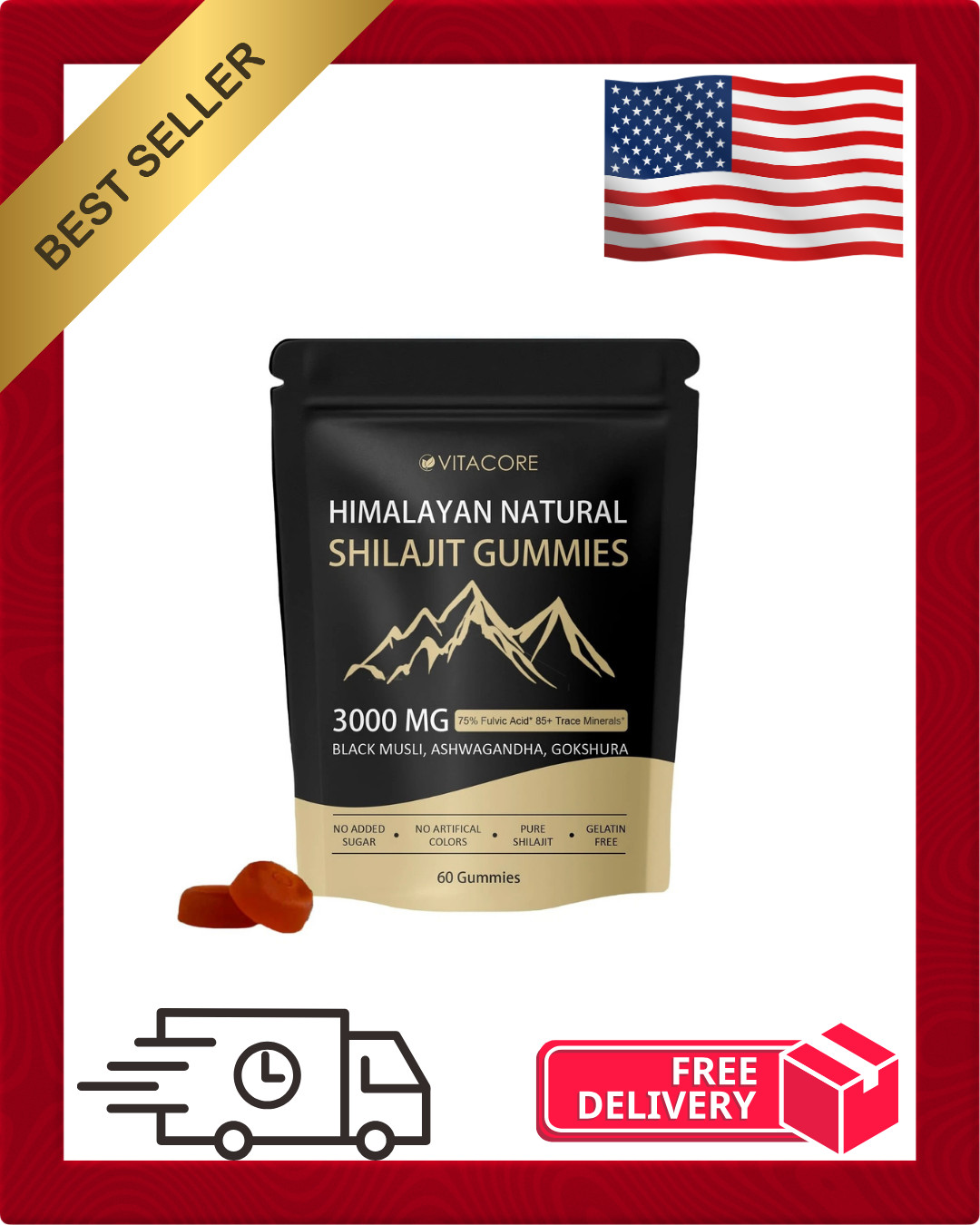 vitacoreHimalayan Shilajit Gummies for Men & Women 60 Count (Pack of 1), 1pc