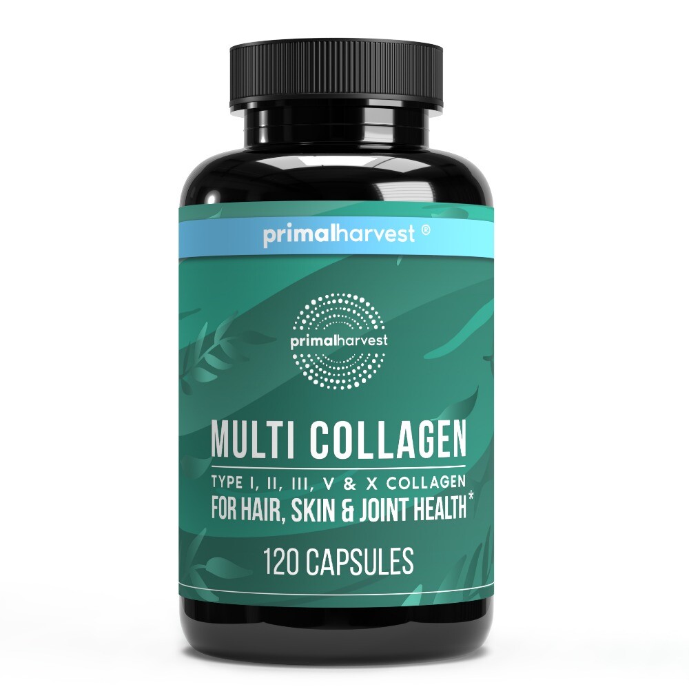 Primal Harvest Multi Collagen Overall Health120 Caps 3 Bottles(I, II, III,V,X)