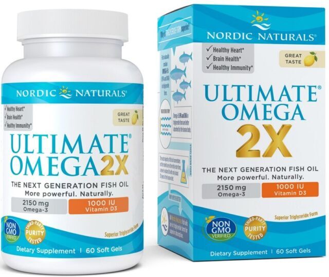 Nordic Naturals Ultimate Omega 2X with Vitamin D3 Lemon Flavor 2150mg Omega 3 +