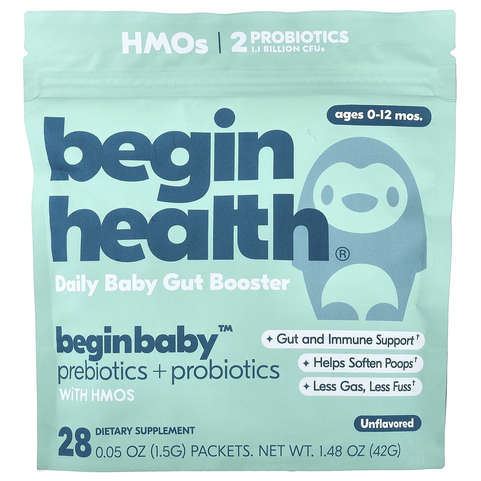 Beginbaby™ Prebiotics + Probiotic, Ages 0-12 Months, Unflavored, 28 Packets,