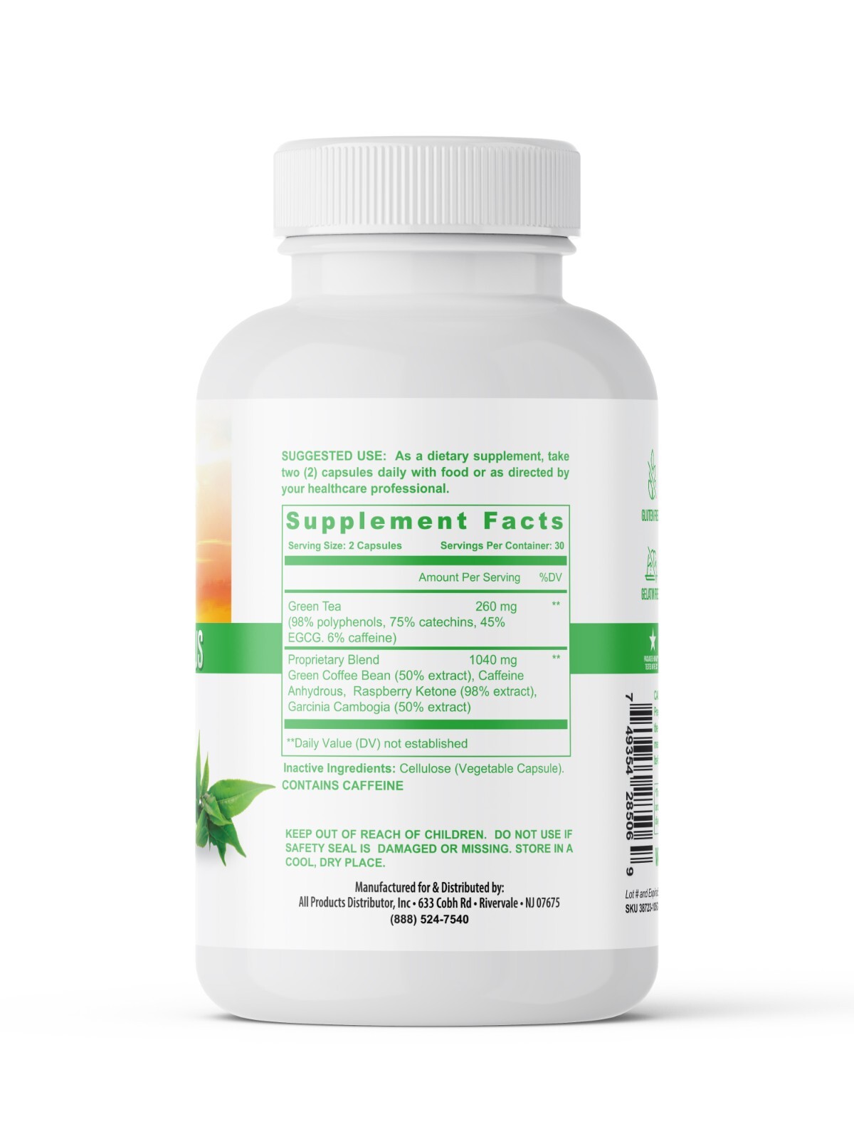 Green Tea Plus Increases Metabolism Boost Weight Loss – 60 Cap, Pack of 2