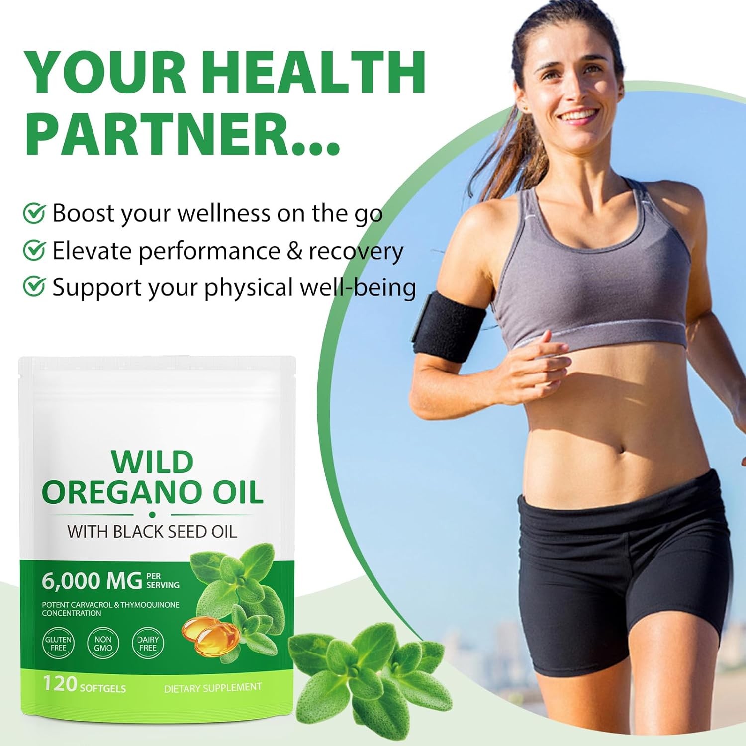 Oregano Oil Capsules 120 Count 6000mg Oil of Oregano with Black Seed oil