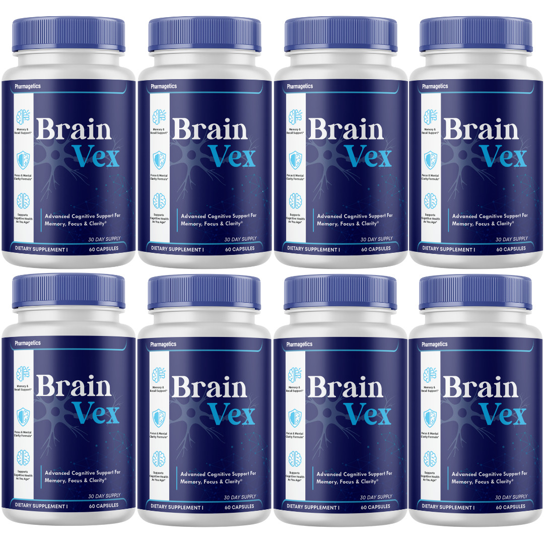 Brain Vex Memory Focus Supplement Cognitive Support Formula w/Bacopa (8 Bottles)