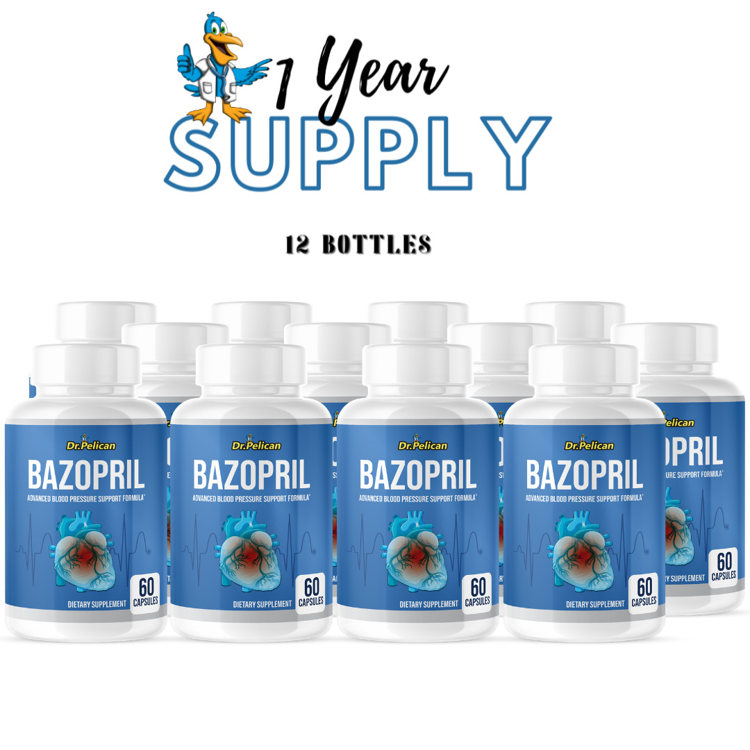 Bazopril- Cardiovascular Health, Blood Pressure & Sugar Support- 12 Bottles