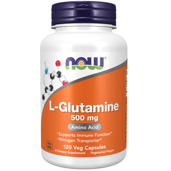 L-Glutamine 500mg 120 Vegetable Capsules Now Foods