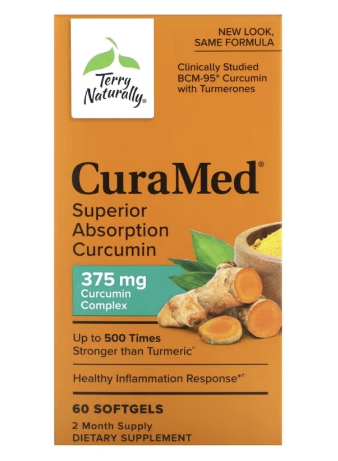 CuraMed 375 mg by Terry Naturally 60 Softgel Superior Absorption Curcumin 10/27