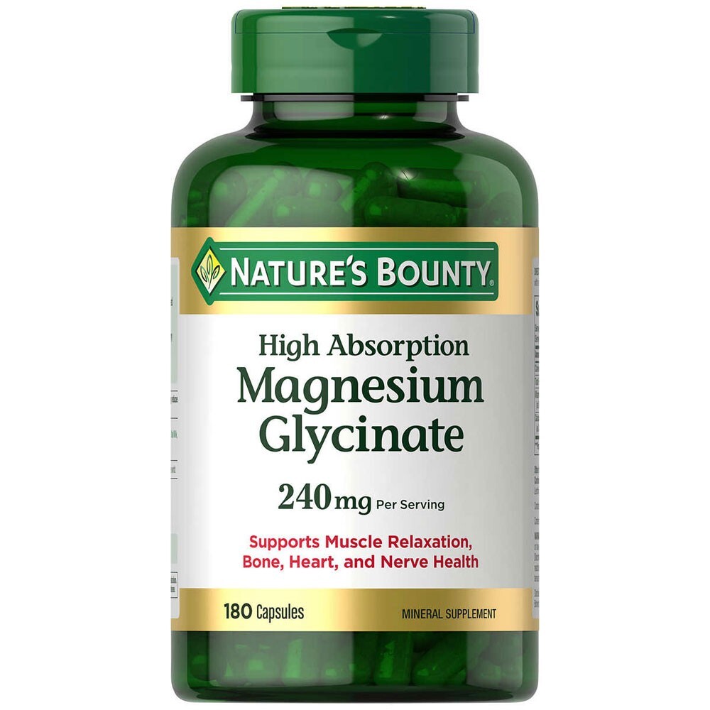 Nature’s Bounty Magnesium Glycinate 240 mg, 180 Capsules Exp: 12/26