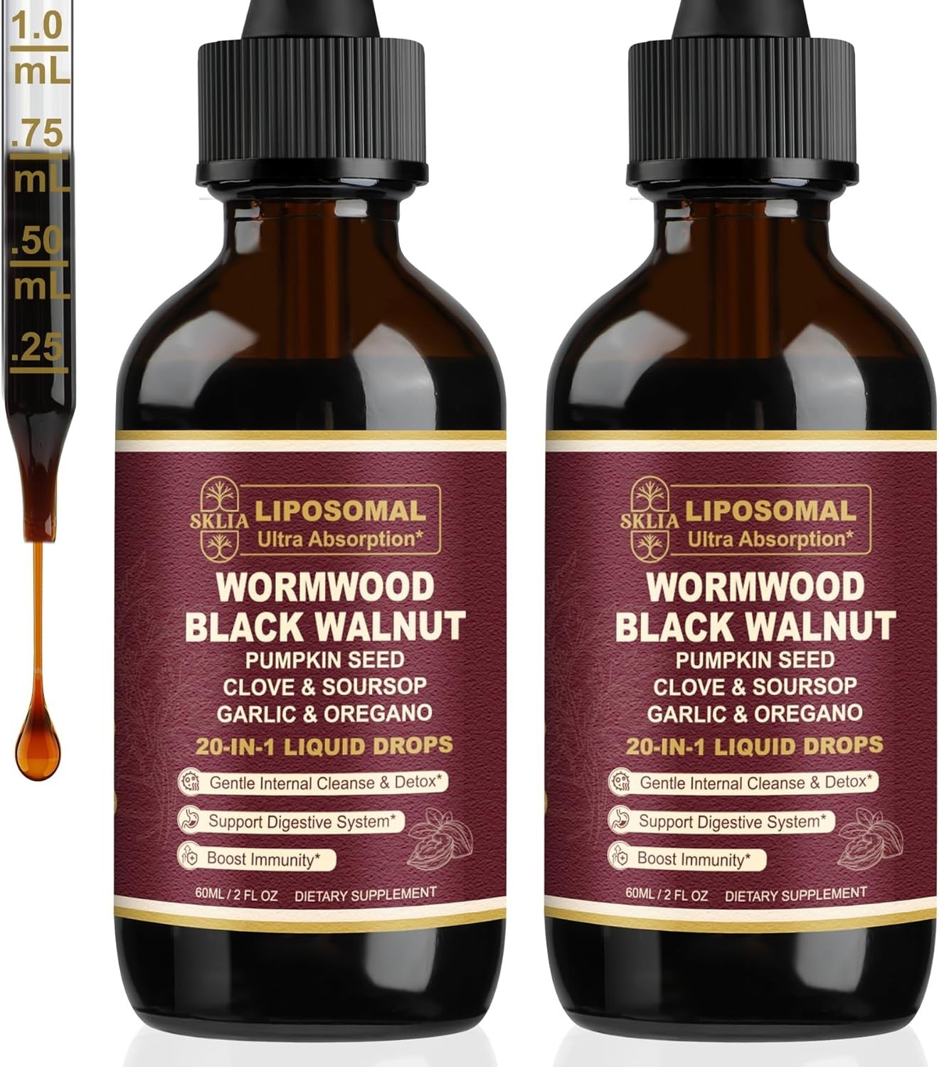 Rapid Absorption Liposomal Cleanse Drops | 20 Botanicals for Digestive Support