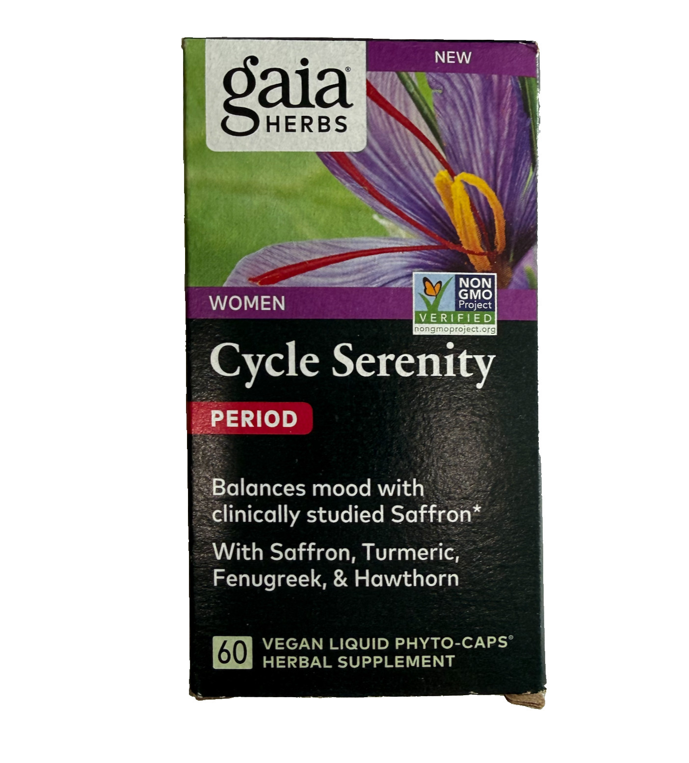 Gaia Herbs Women Cycle Support Period 60 Vegan Liquid Caps Non-Gmo Exp: 07/26