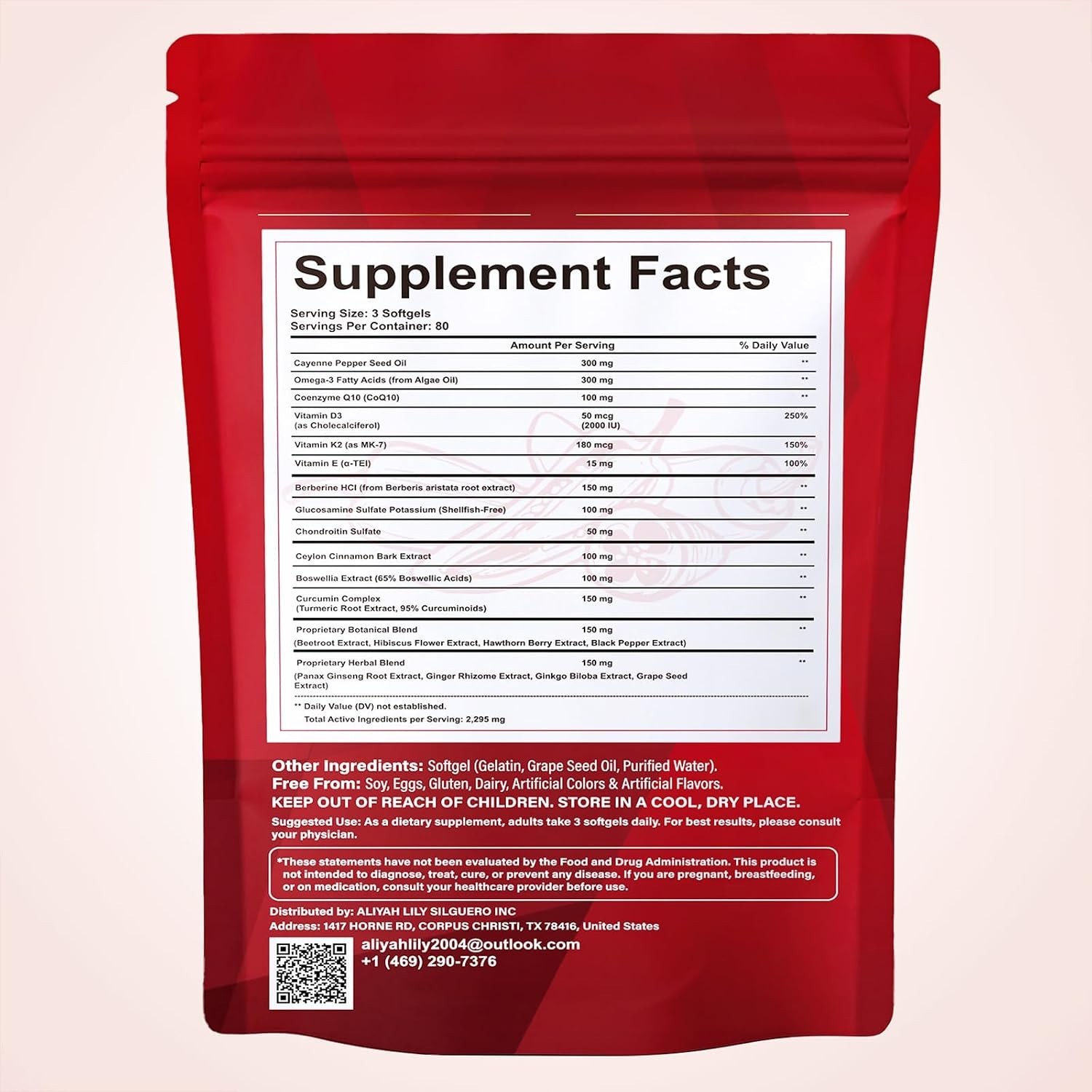 Gluten-Free Cayenne Pepper Softgels – 20-in-1 Metabolism & Circulation Support