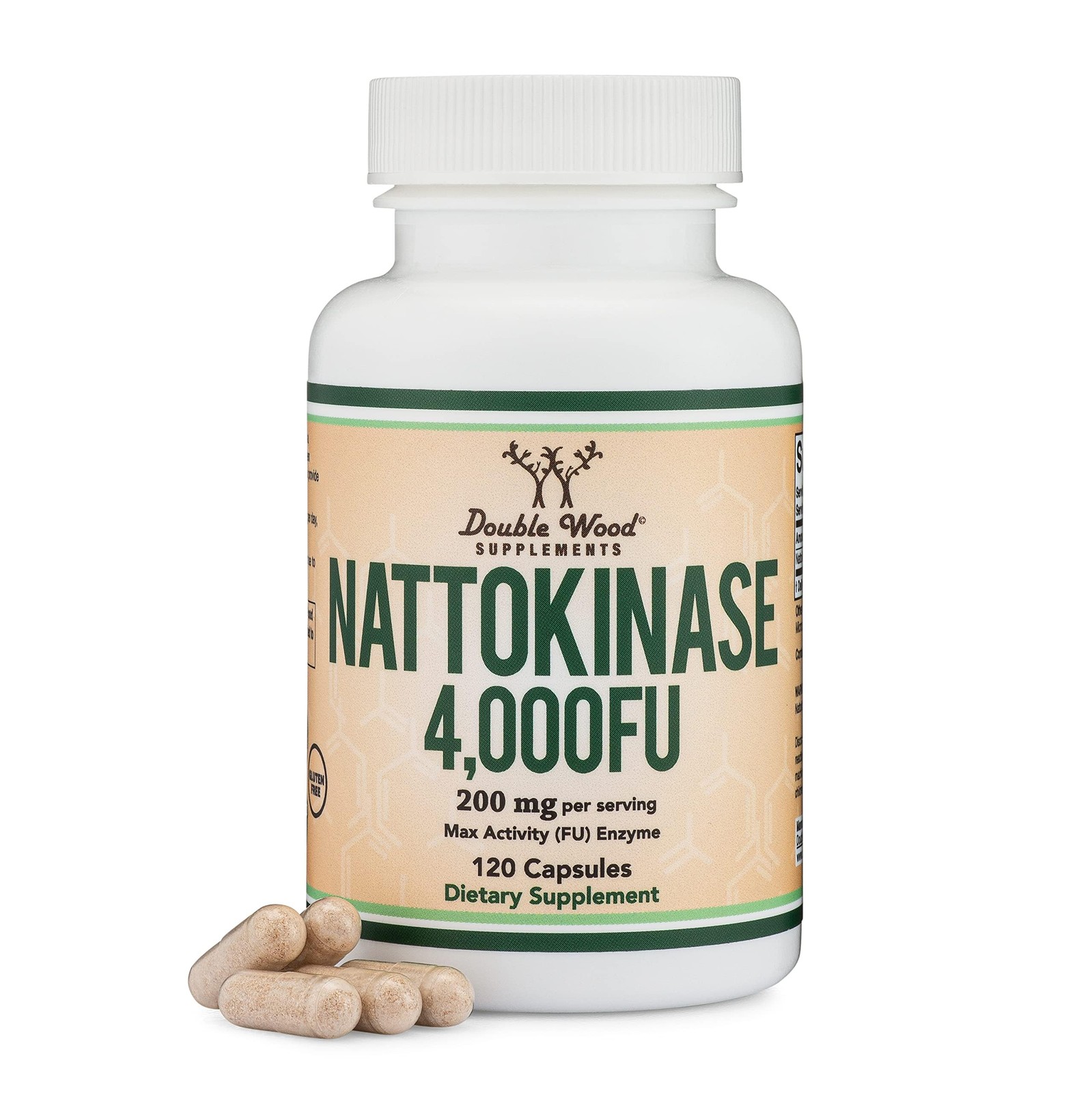Nattokinase Supplement 4,000 FU Servings, 120 120 Count (Pack of 1), No Color