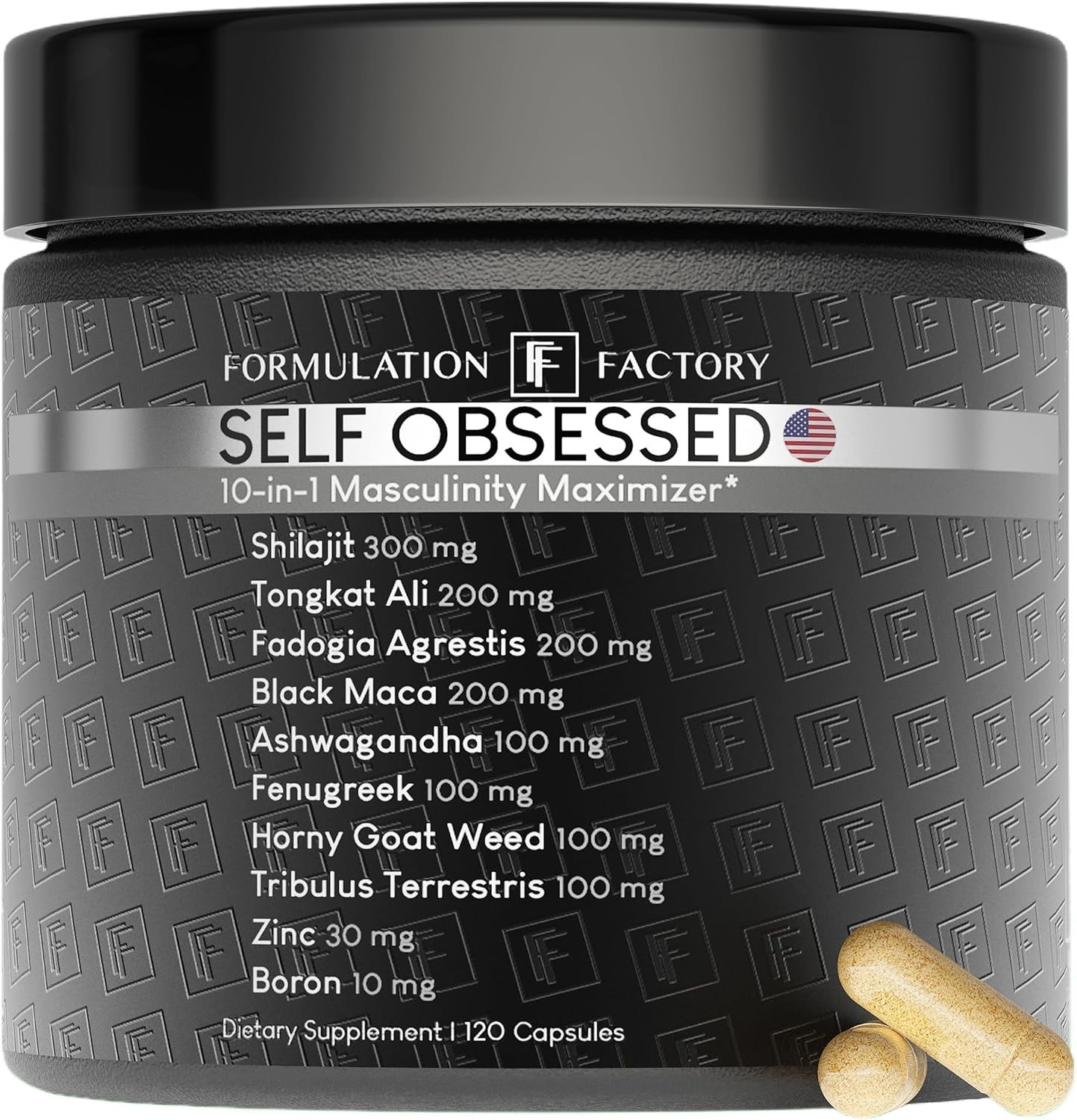 Self Obsessed Men’s Supplement – 120 Capsules for Strength, Recovery & Drive