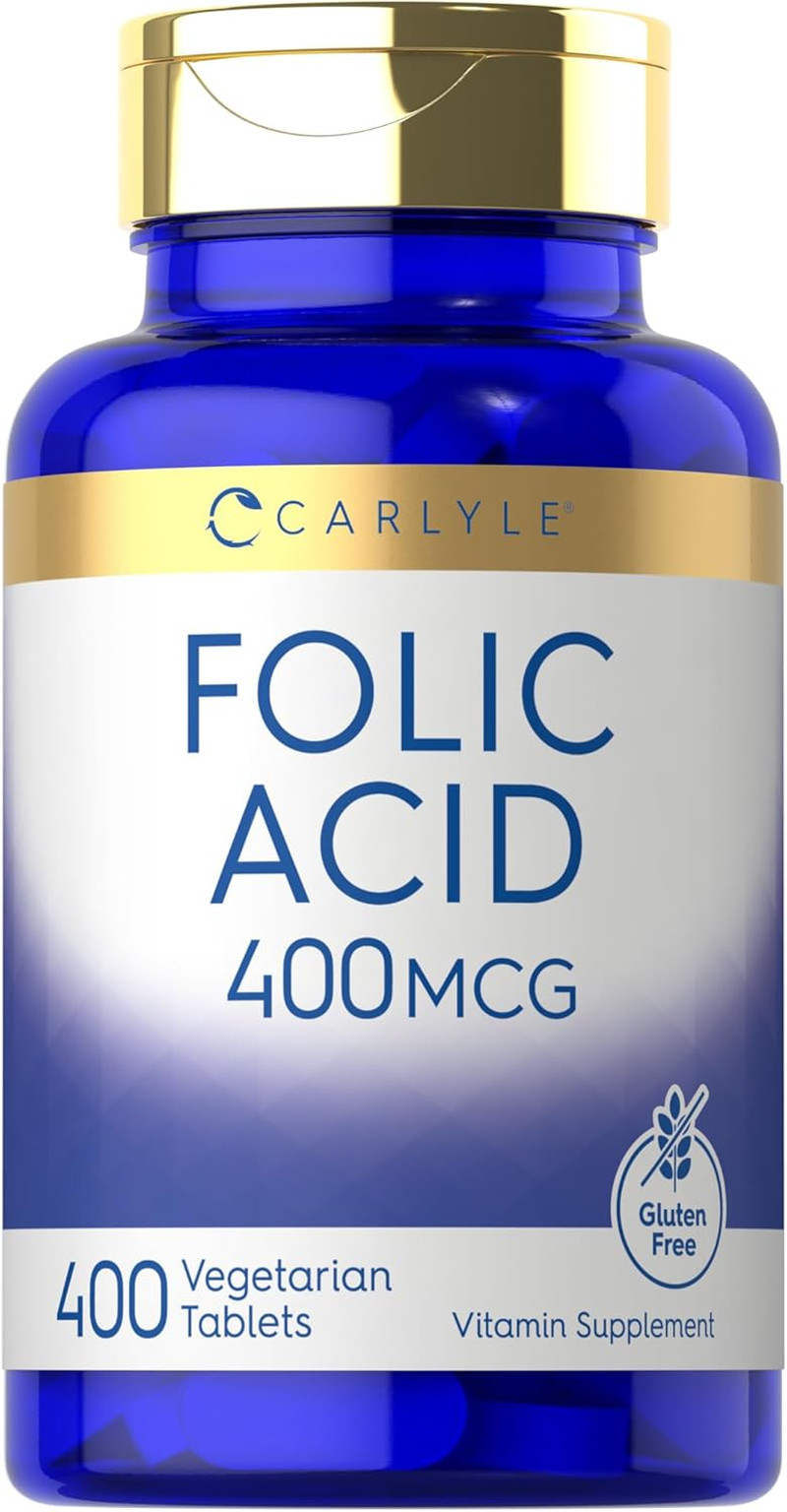 Folic Acid 400 Mcg | 400 Tablets | Vegetarian, Non-Gmo, Gluten Free