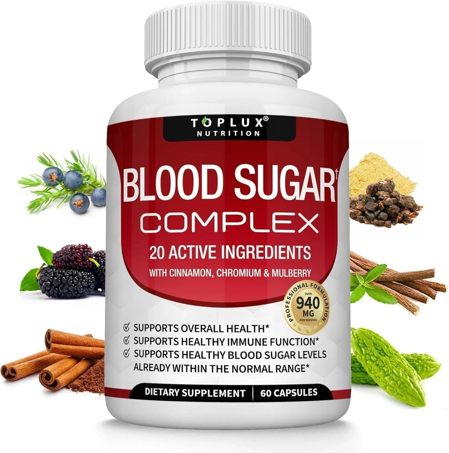 NEW Blood Sugar Complex Capsules w/ Cinnamon, Bitter Melon & Chromium