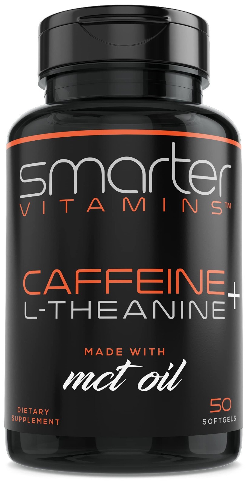 200mg Caffeine Pills with MCT Oil & L-Theanine – Energy, Focus, 50 Softgels