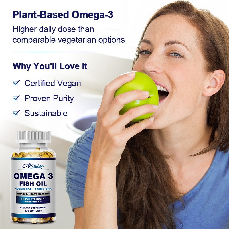 Omega 3 Fish Oil Capsules 3x Strength 3600mg EPA & DHA Highest Potency 120 Pills