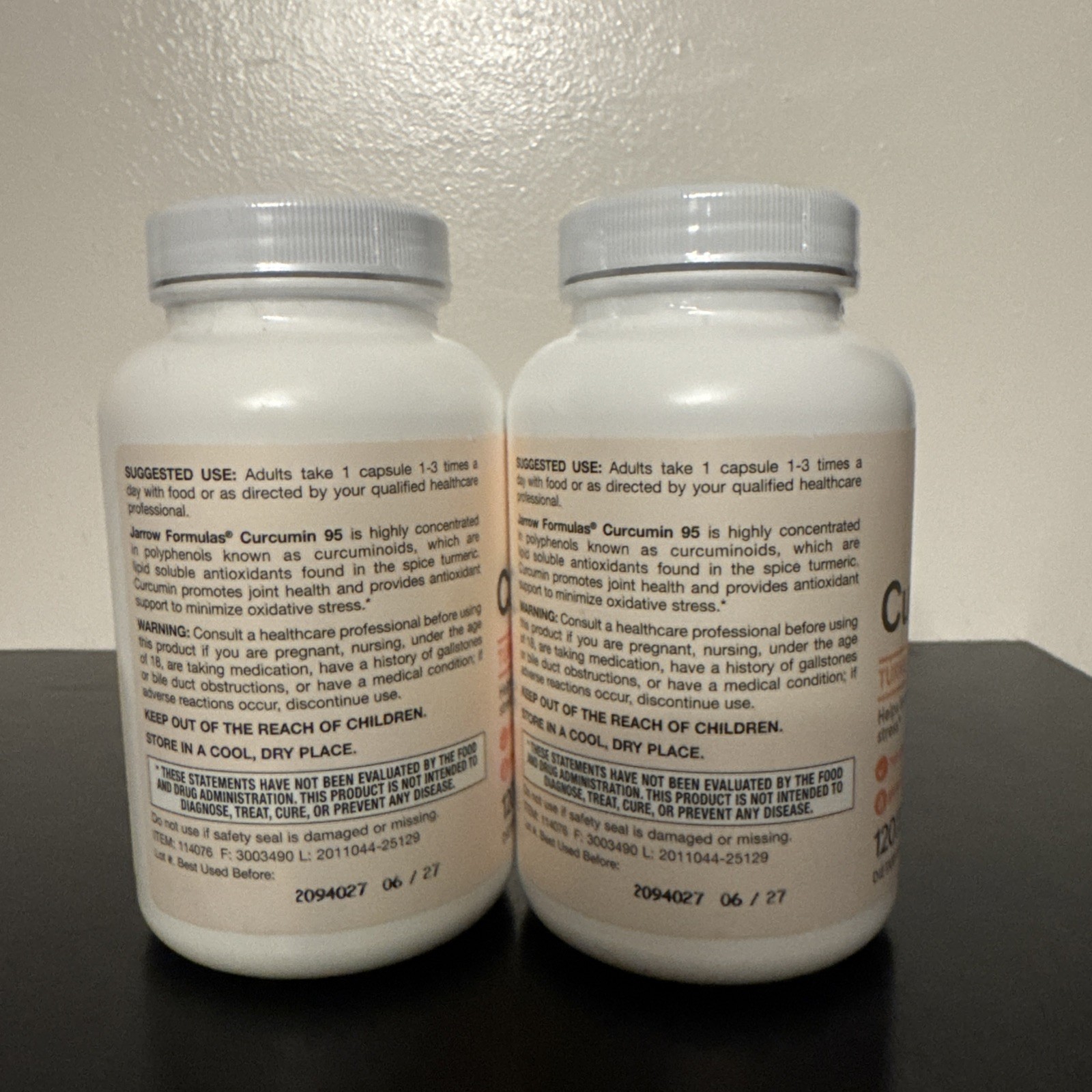 Jarrow Formulas Curcumin 95 Turmeric Extract 500 MG – 240 Veggie Capsules