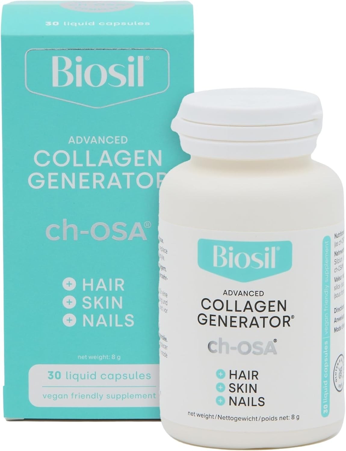 120 Capsules -Biosil Collagen Generator with ch-OSA | Hair , Skin & Nail Health