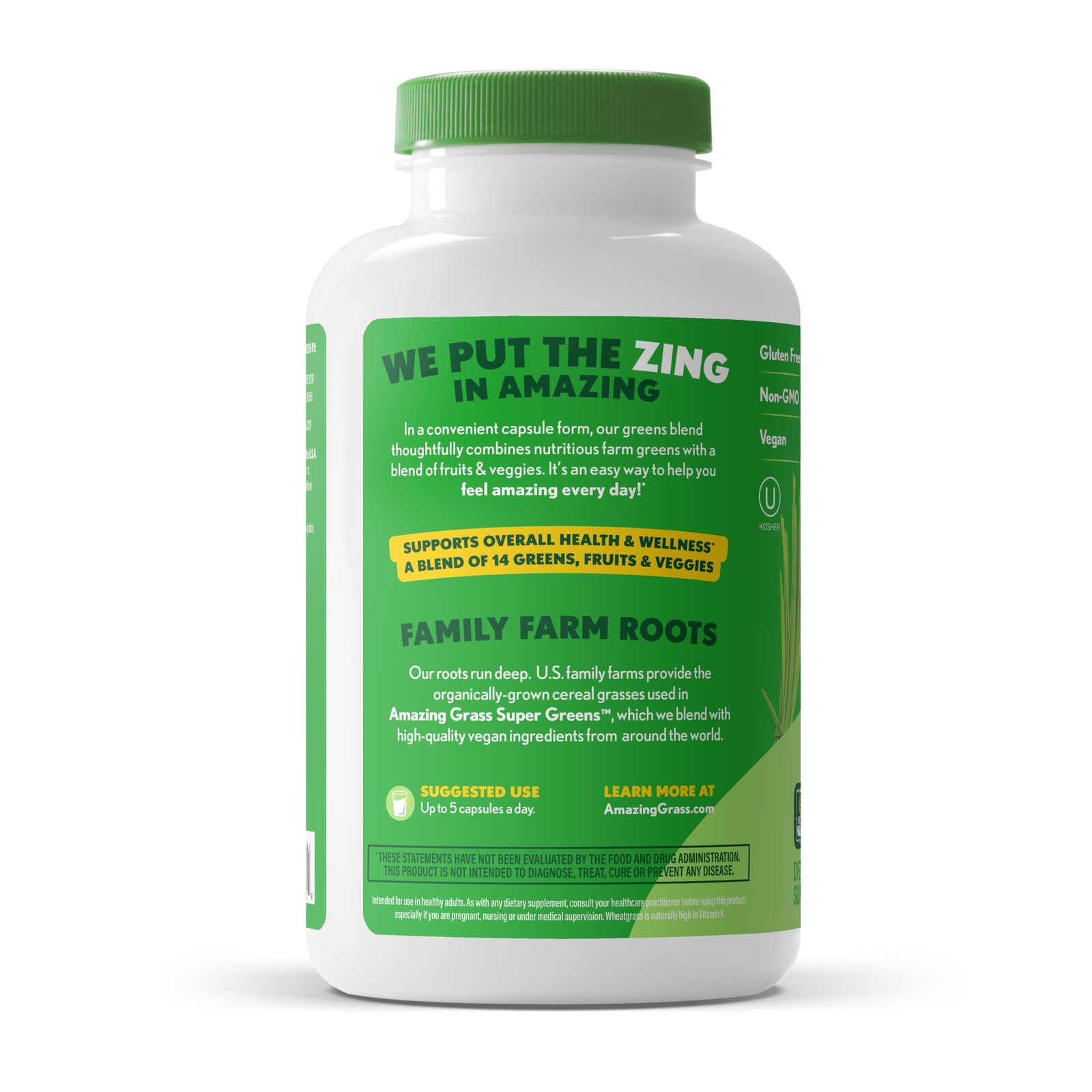 Amazing Grass Super Greens Capsules, Superfood, Greens Pills, Organic Spiruli…