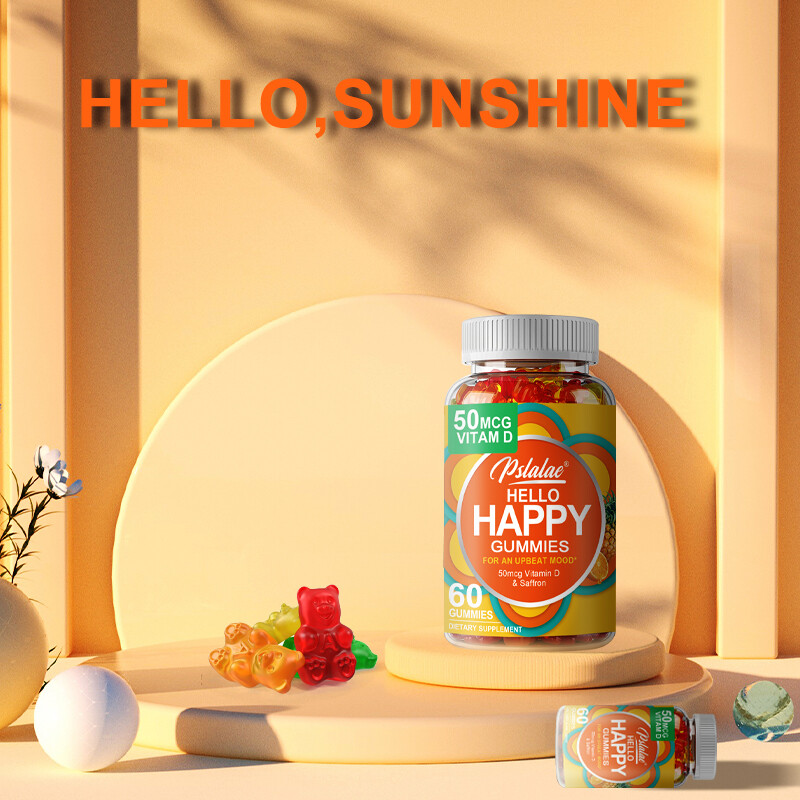 Hello Happy Gummies – Remain Optimistic of Mood – with Vitamin D & Saffron
