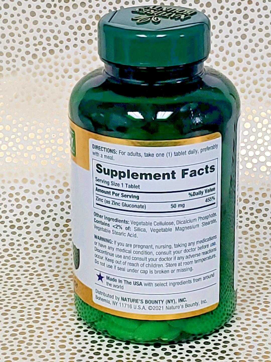 NATURE’S BOUNTY ZINC 50mg 400 ct Tablets Supports ~ Immune Health ~ Exp. 08/2028