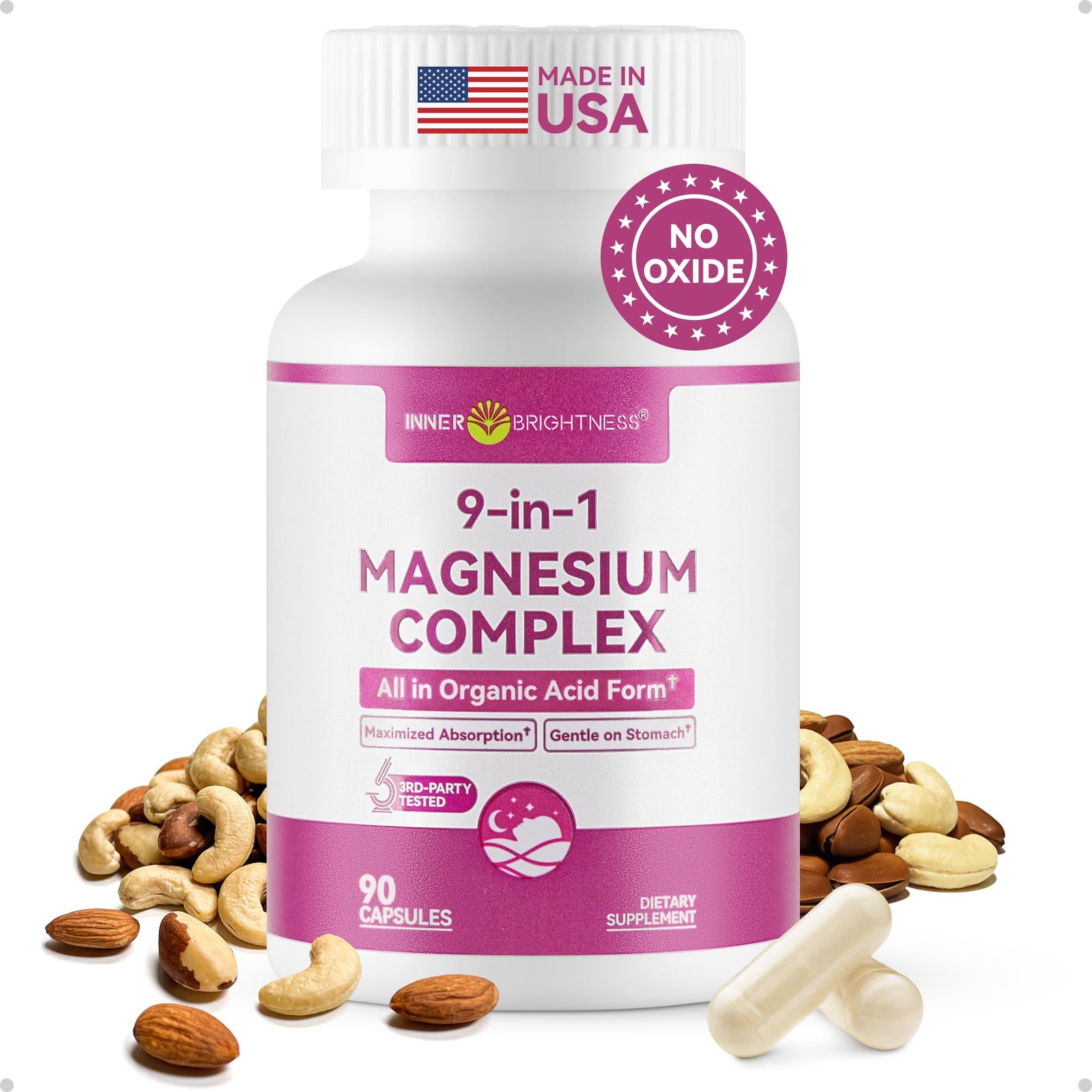 9-in-1 Magnesium Complex, 300mg from 9 90 Count (Pack of 1), White
