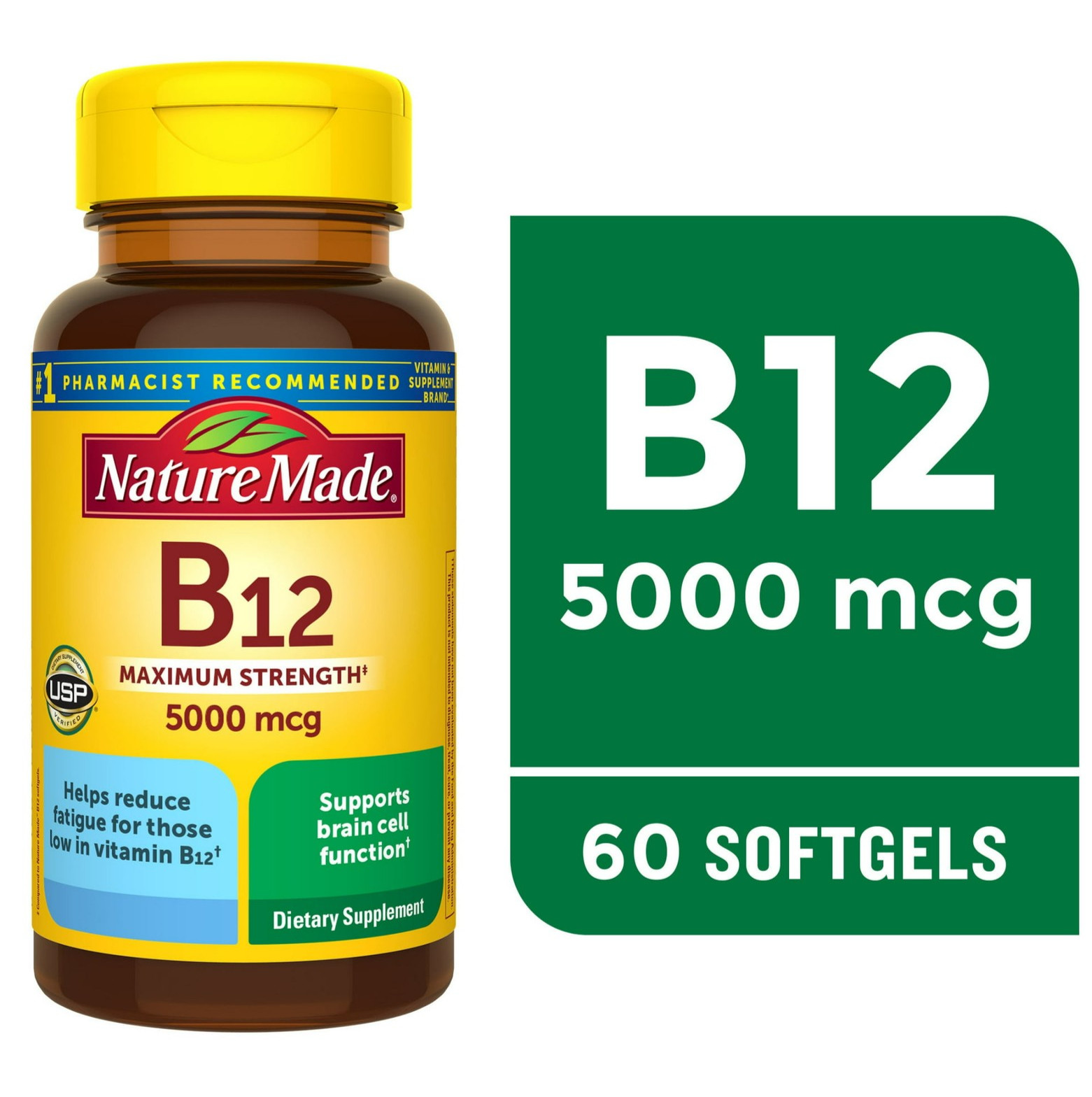 Nature Made Vitamin B12 5000 mcg Maximum Strength Softgels 60 Count