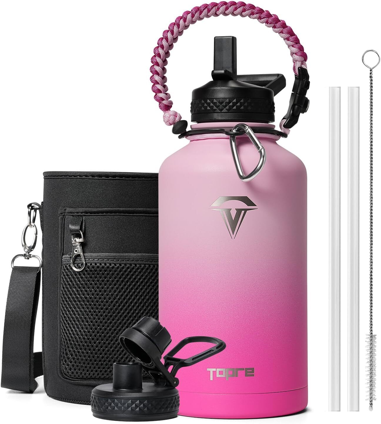 Half Gallon Water Bottle,64oz Insulated Bottle Stainless 64oz, Pink