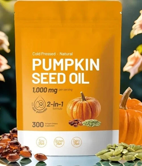 Pumpkin Seed Oil 1000mg with Saw Palmetto 300 Softgels