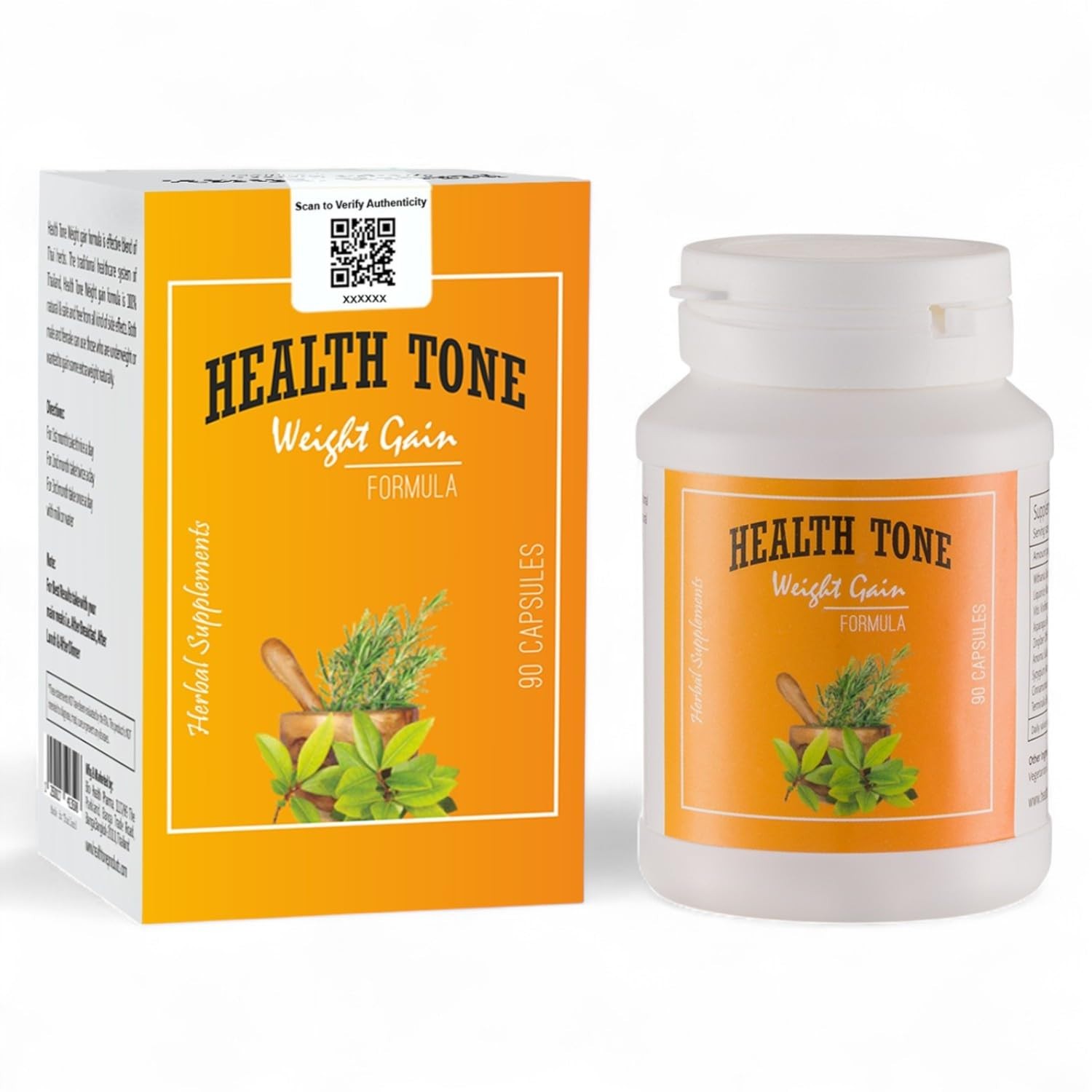 Health tone Herbal Weight Gain 90 Capsules Muscle Gain Long Expiry Seal Pack