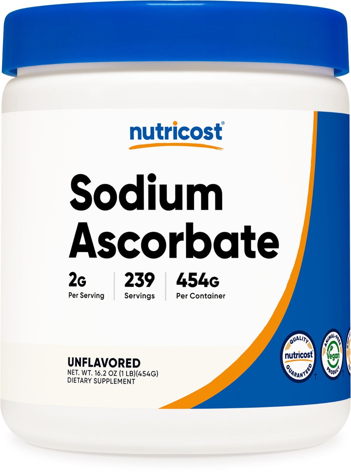 Nutricost Sodium Ascorbate Powder (1 LB) Unflavored – 2 Grams per Serving, Vegan