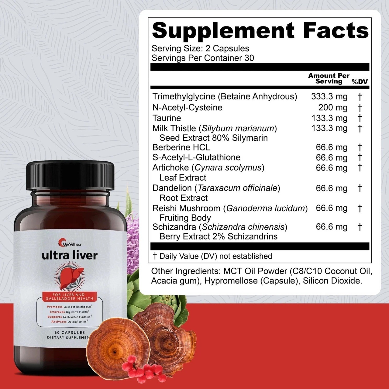 UpWellness Ultra Liver Supplement for Liver Health Gallbladder Aid sealed