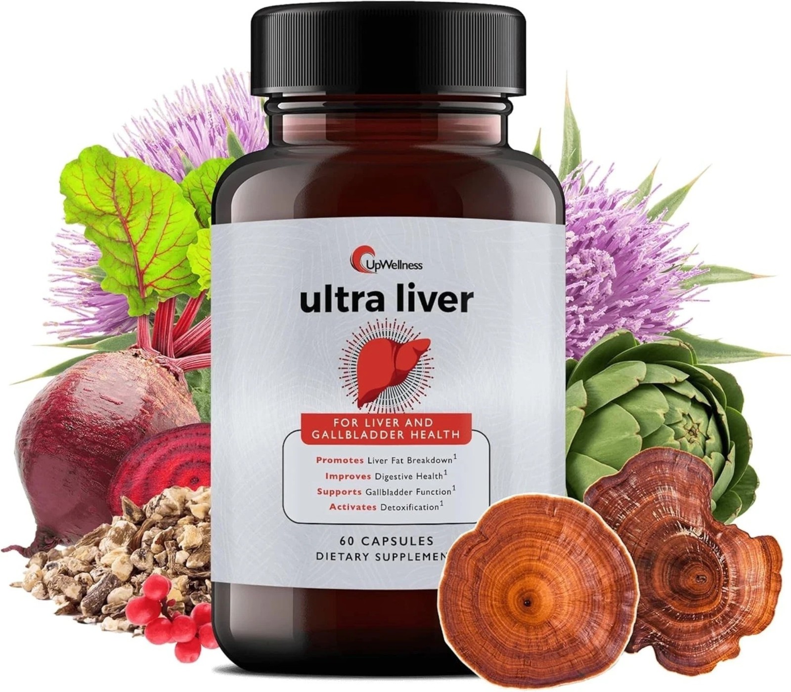 6 pc UpWellness Ultra Liver Supplement for Liver Health and Gallbladder Support