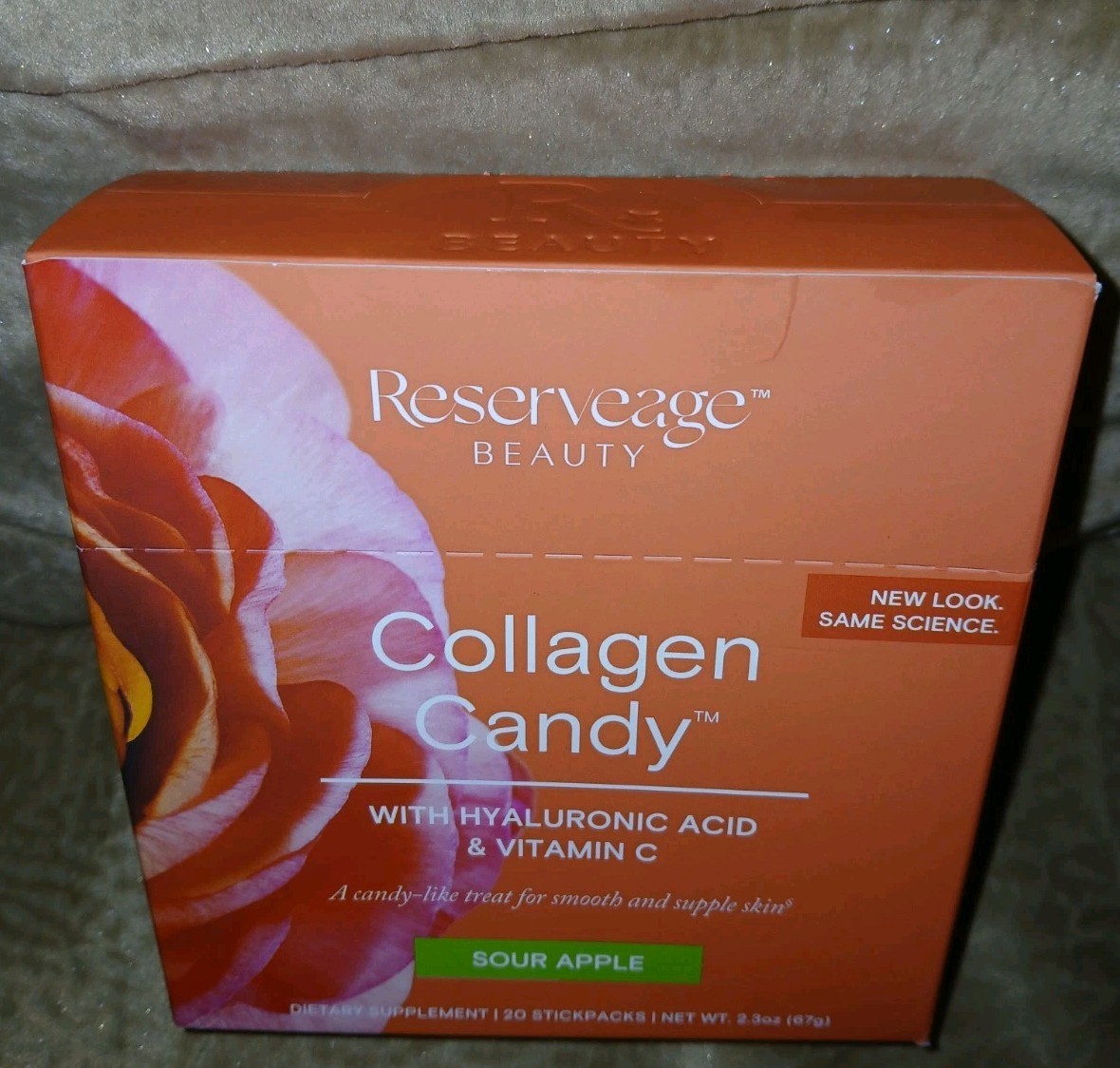 Reserveage Collagen Candy Healthy Skin Nails Elastin Sour Apple Hyaluronic Acid