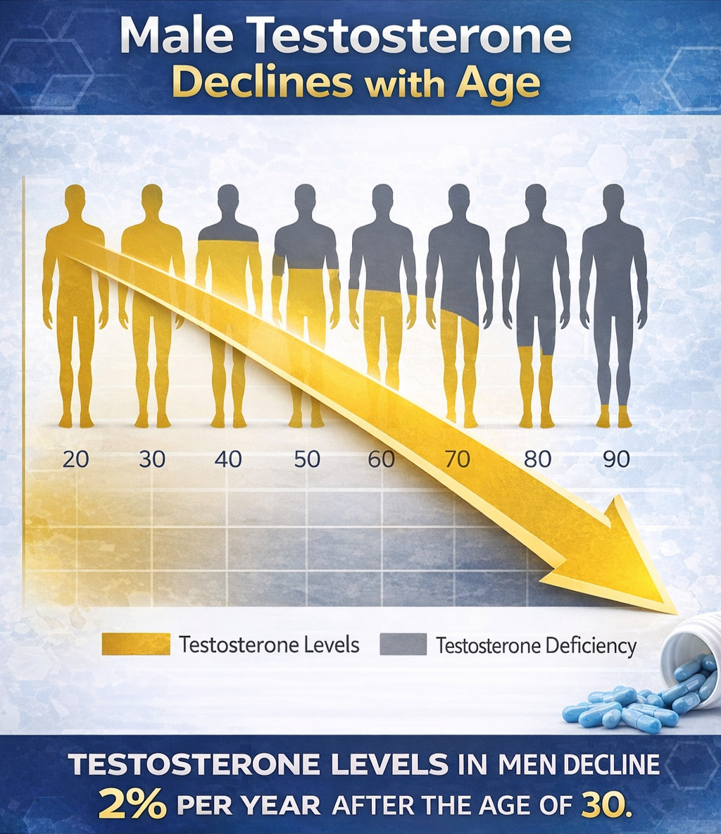 High T Testosterone Booster 60 Capsules | Energy Strength Daily Support for Men