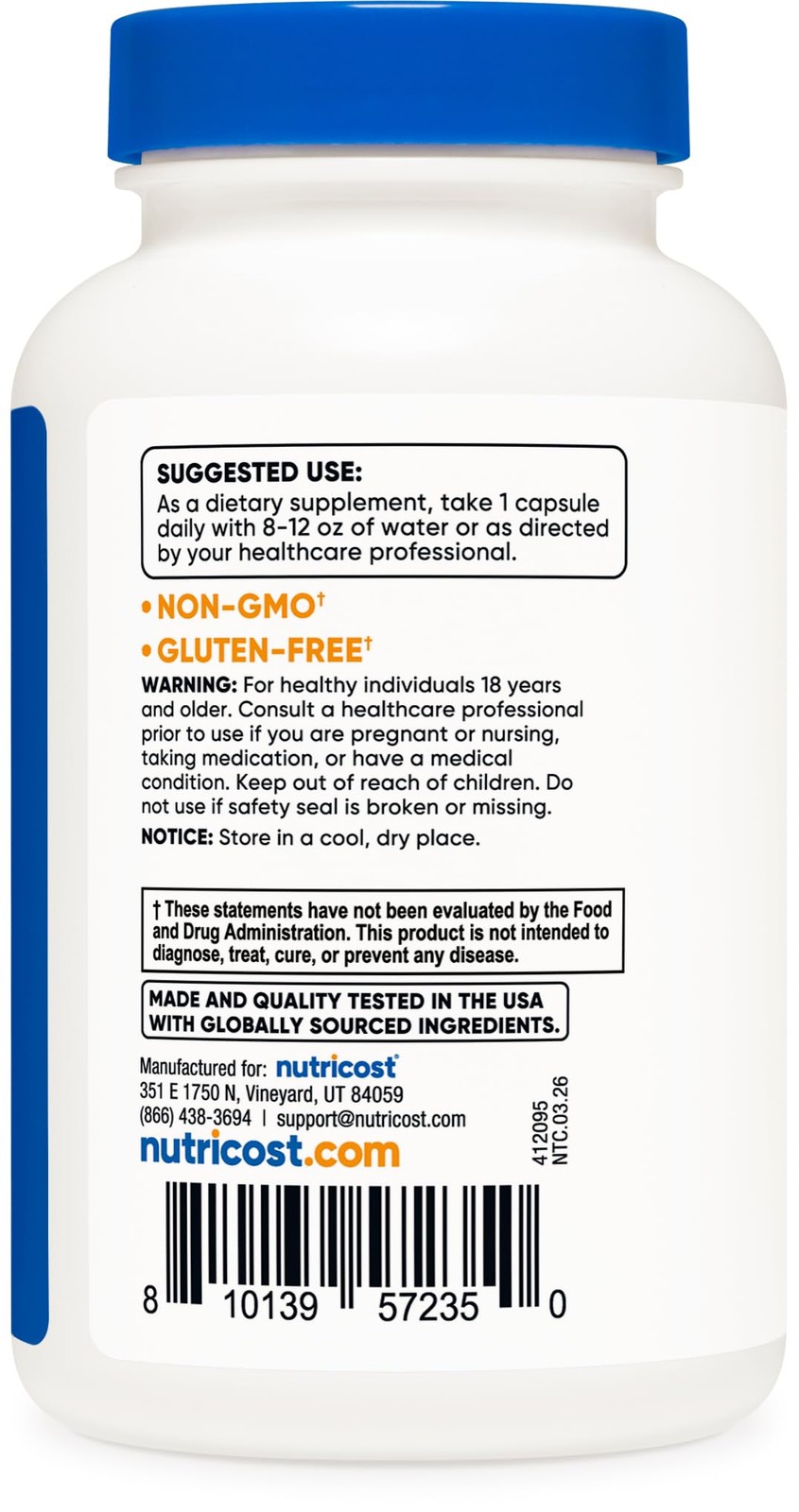 Nutricost High Potency Vitamin B Complex 462mg, 120 Count (Pack of 1), Red