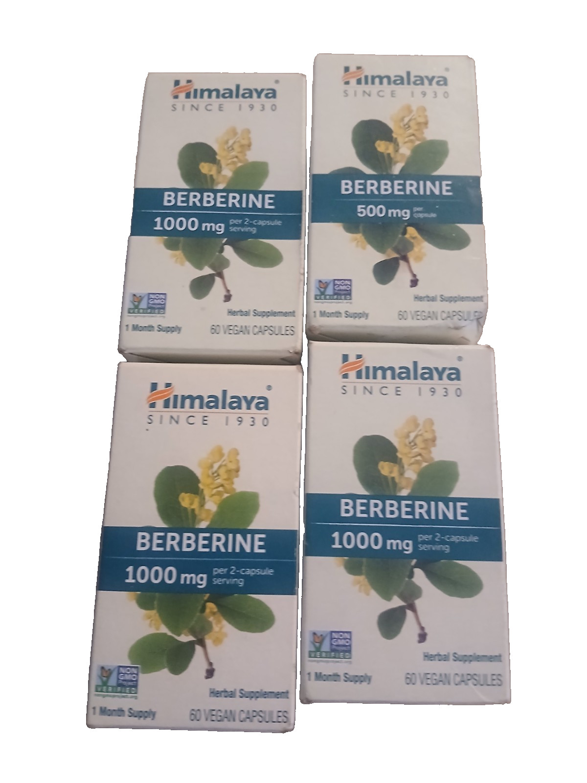 Berberine Lot Of 4 @ 60 Vegan Capsules 500 mg per Capsule 4 Months Exp 2027+
