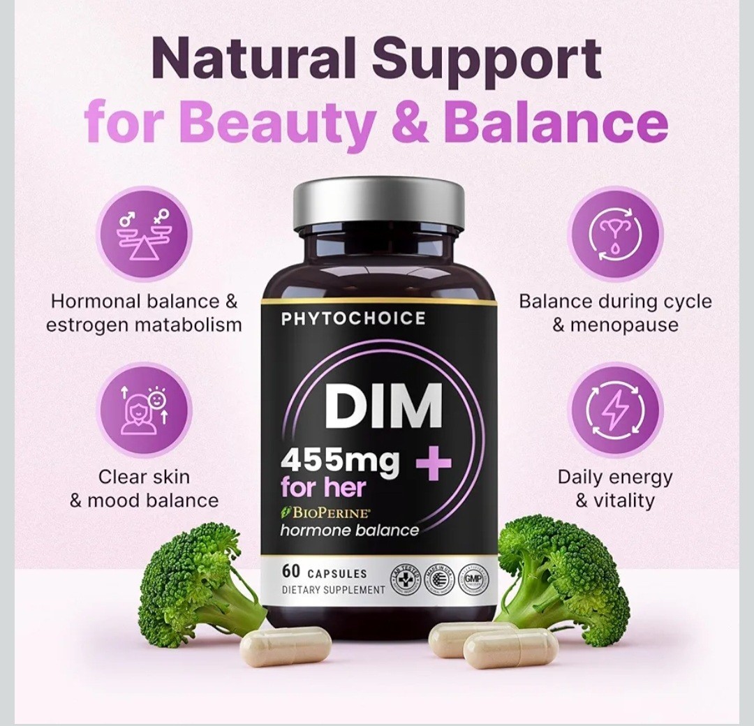 Phytochoice DIM (Diindolylmethane) 350mg w/ Bioperine & Brocolli Extract 60 Days