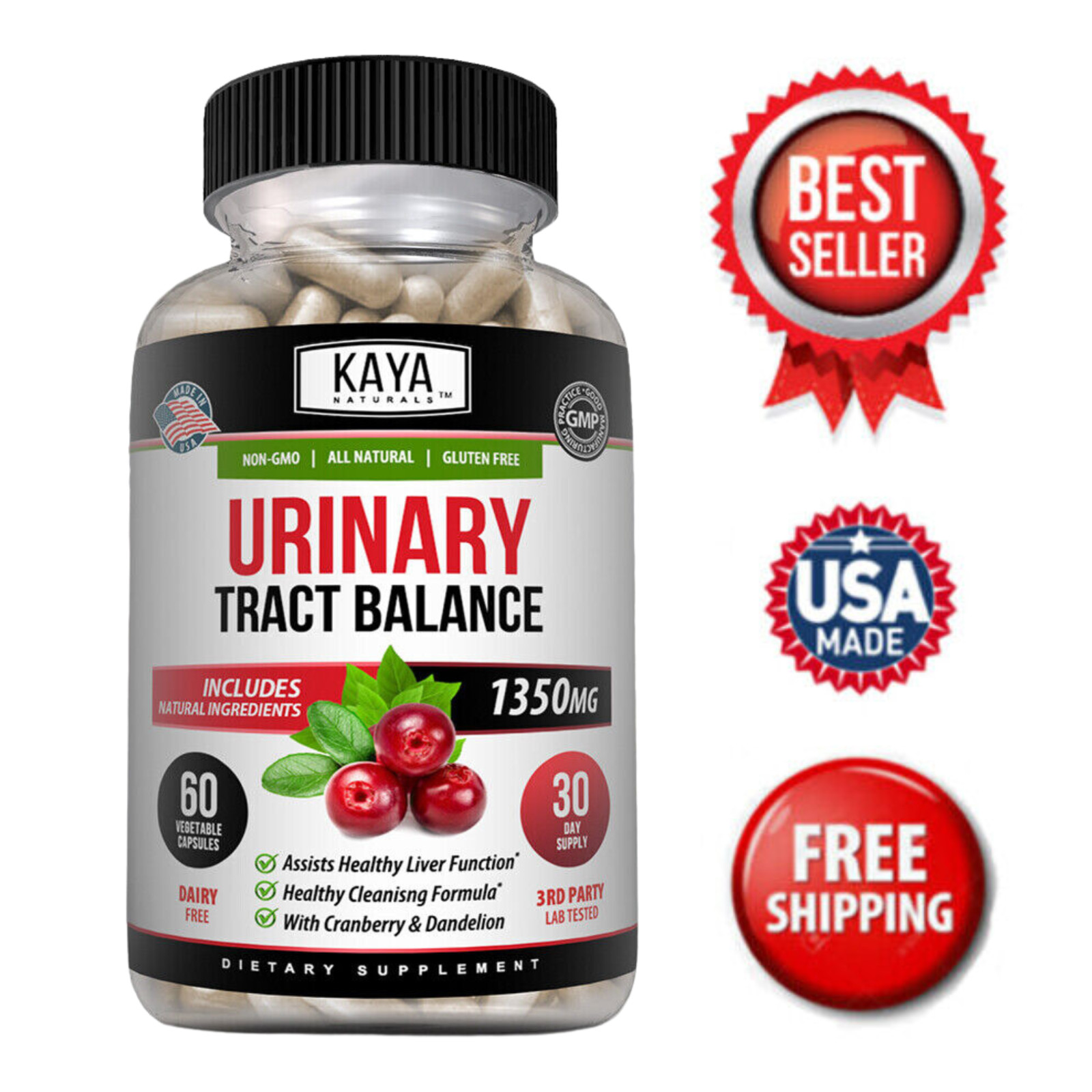 (2 Pack) Urinary Tract Balance 60ct DMannose w/ Cranberry Bladder Control Health