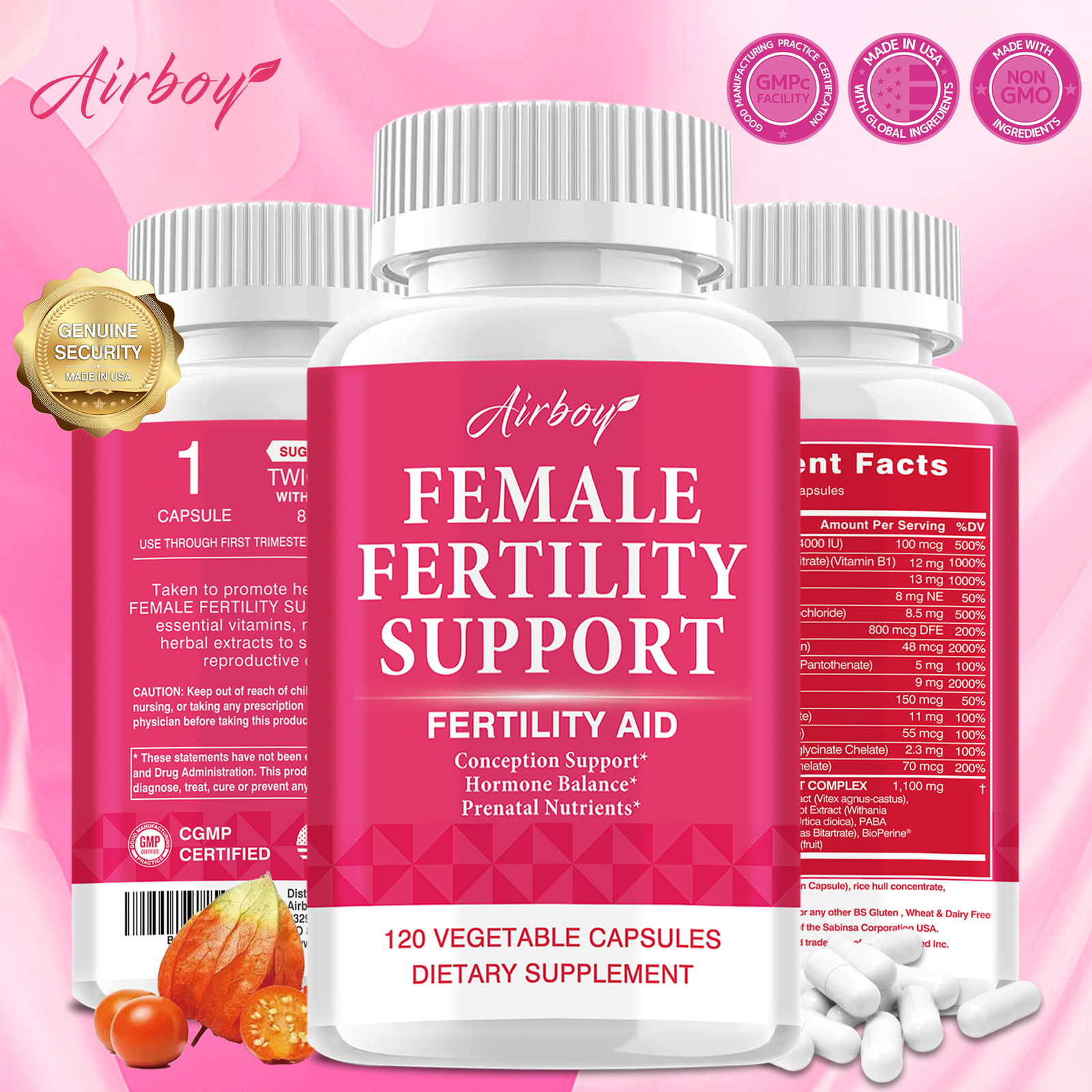 120pcs Female Fertility Support – Hormonal Estrogen Balance, Fertility Support