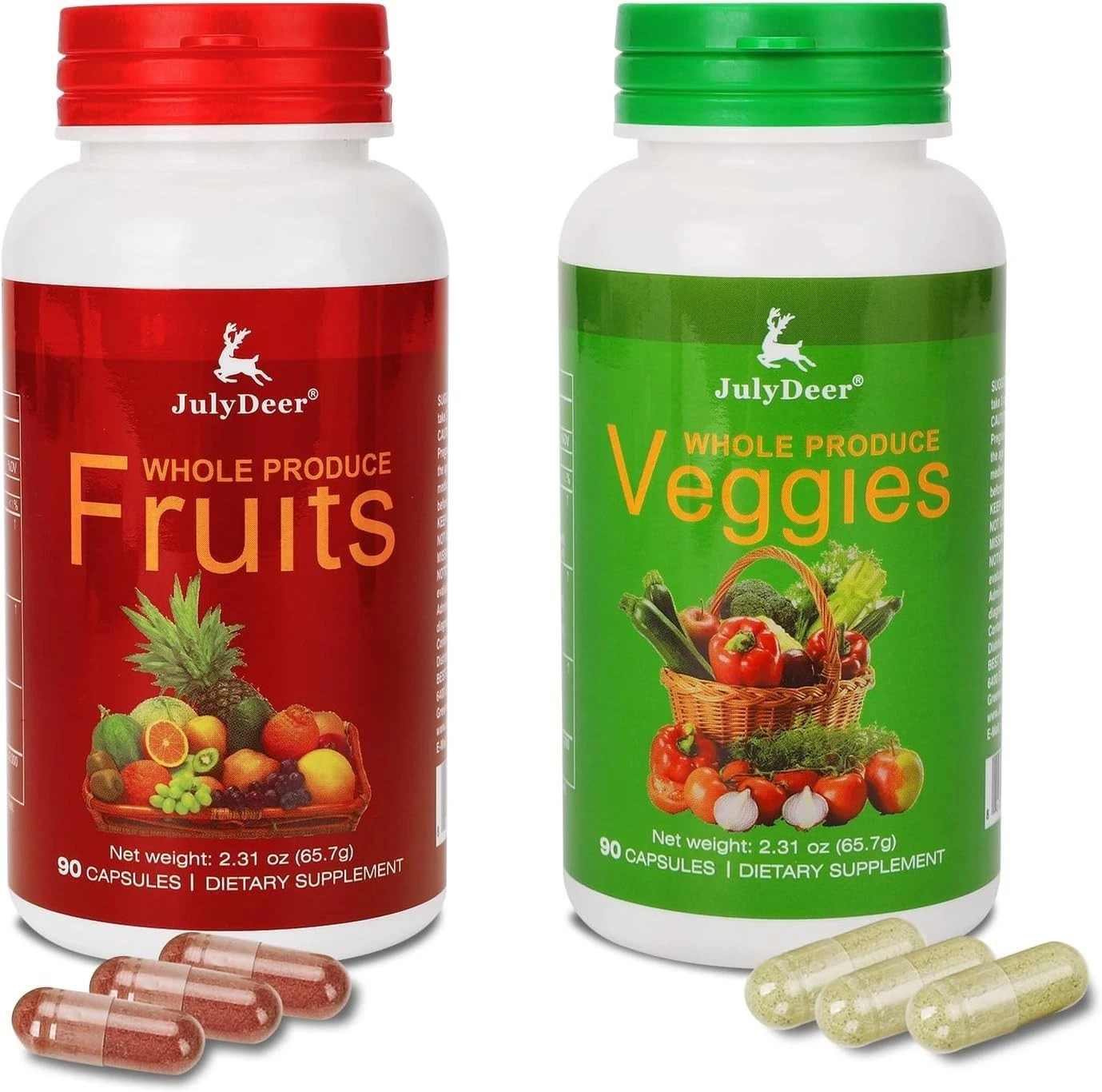 Fruits and Veggies Supplement Balance of Daily Nature 180 Capsules – 2 Bottles